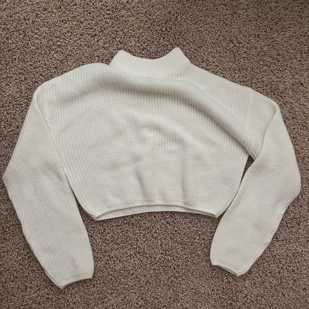 White cropped sweater